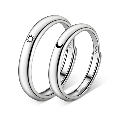 Freundschaftsringe,Partnerringe Ring Verlobungsring Paar Verstellbar Silber Couple Ring Paar Ringe Set Partner Ringe Promise Rings for Couples Cover