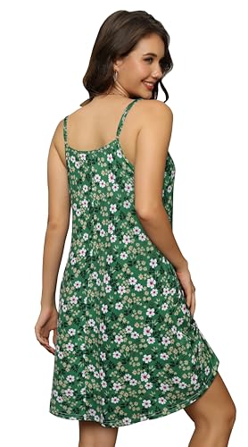 Image of elescat Womens Summer Dresses Spaghetti Strap V Neck Casual Sleeveless Sundress Beach Cover Ups with Pockets 2026