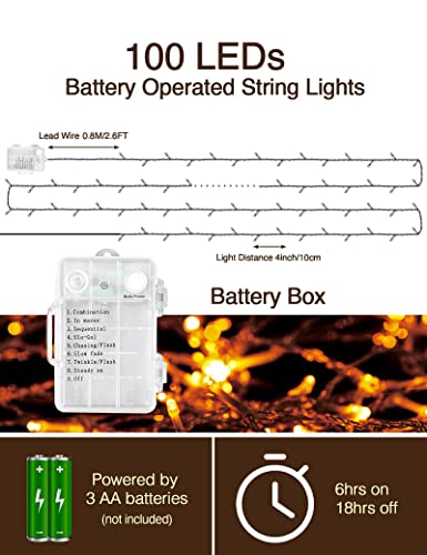 2 x 6 m 50 LED outdoor lichtketting batterij micro lichtketting voor kamer met timer, IP65 waterdicht indoor outdoor lichtketting batterij kerstverlichting voor Halloween bruiloft decoratie - Image 3