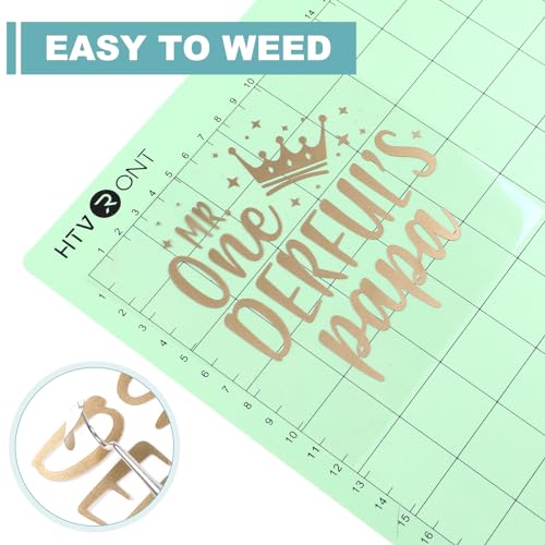 Image of HTVRONT Champagne Gold Metallic Permanent Vinyl - 12 inch x 10FT Matte Metallic Champagne Gold Permanent Adhesive Vinyl Compatible with Cricut Cutting Machine - Easy to Weed, Transfer & Apply