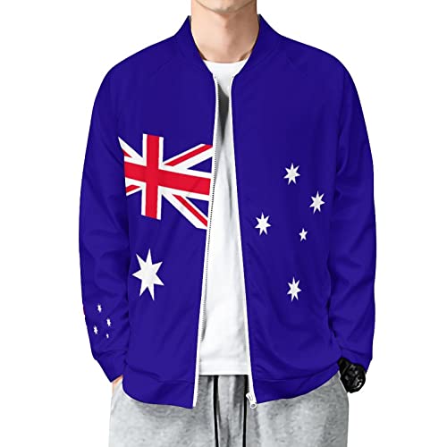 Fattyeery Mens Pullover Jacket Australia Flag Autumn Soft and Comfortable Loose Hip-Hop for Men Long-Sleeved Sweatershirt for Boys L