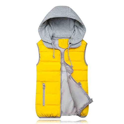 Preisvergleich Produktbild Damenweste ohne Ärmel Kapuzenjacke Daunenjacke Gr. Medium, gelb