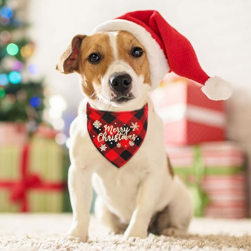 2 Stück Weihnachtshund Bandanas, Hundehalstuch, Schal Halstuch für Weihnachten Haustier Kostüm, Halstuch Hund, Dreieck Haustier Lätzchen für Haustier Weihnachten Kostüm Dekoration Zubehör (B)
