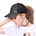 Lvaiz Womens Glitter Ponytail Plain Baseball Cap Messy High Buns Mesh Trucker Ponycaps for Girls