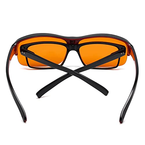 Image of Eyekepper 100% Anti-Blue Light Blocking Fitover Glasses Wear Over Computer Glasses With Amber Lens