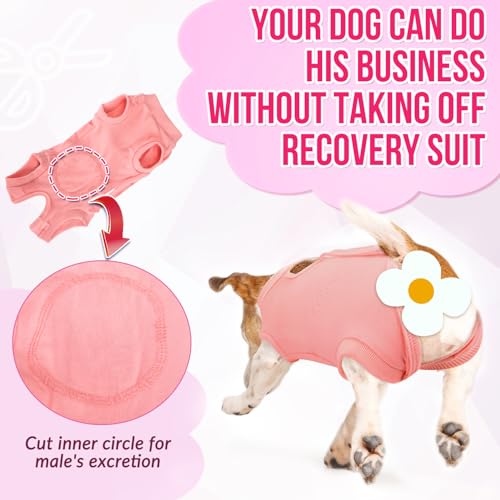 Image of Lukovee Recovery Suit for Dogs, Onesie Spay Neuter Surgery Suit Female Male | Soft Cotton, Easy On Off, Abdominal Wounds Prevent Licking, Prevent Licking Wounds, Cone E-Collar Alternative (Peach,L)