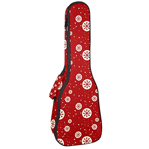 Sac de transport pour ukulélé ténor et concert rouge à motif flocon