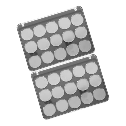 Healvian 2セット空のアイシャドウボックス 透明フタ付き 詰め替え可能なメイクアップ容器 旅行用化粧品収納ケース ハイライター 口紅 ブラッシュ対応