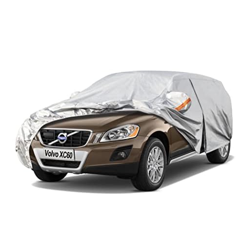 Kayme SUV Car Cover Custom Fit for Toyota Highlander,Honda Pilot,Toyota 4Runner,Outdoor Waterproof All Weather Full Exterior Cover Rain Sun Protector, Windproof Upgraded with Door Zipper and