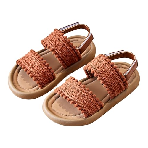 IWIHMIV Girls Summer Sandals Toddler Beach Shoes Girls Leather Open-Toe Fashion Cute Flat Soft Soled Casual Sandals2