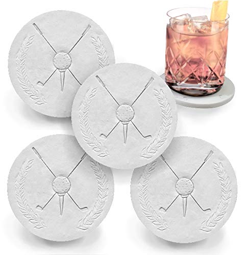 Golf Absorbent Drink Coaster set - Handmade by McCarter Coasters - 4.38 inch (4pc) - Made in USA