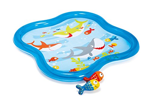 Intex - Piscina Hinchable he x agonal y rociador, 140 x 11 cm, 115 l (57126NP)