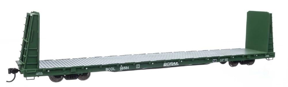 Walthers Mainline 910-50603 HO Scale 68' Bulkhead Flatcar - Ready to Run - British Columbia #66584