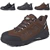 SUADEX Veiligheidsschoenen Heren Dames Werkschoenen Lichtgewicht Safety Shoes, Bruin 39 EU