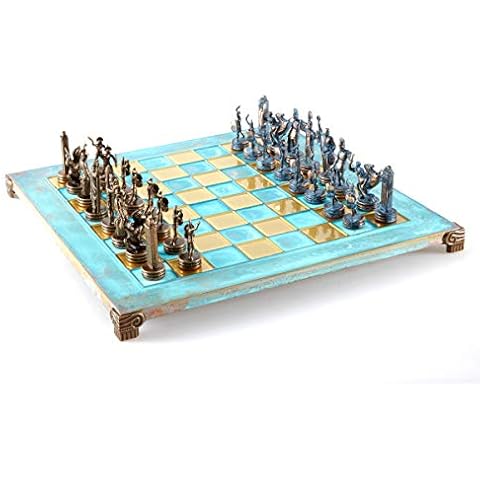 Greek Mythology Chess Set - Blue & Copper Cover