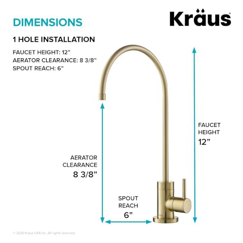Image of KRAUS Purita 100% Lead-Free Kitchen Water Filter Faucet in Spot Free Antique Champagne Bronze, FF-100SFACB