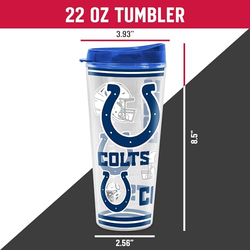 Image of Rico Industries NFL Football Indianapolis Colts Double Wall 20oz Tritan Tumbler