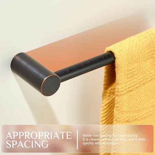 Image of KOKOSIRI Bathroom Towel Rack Wall Mounted 24'' Bath Towel Bar Holder for Bathroom Hardware Accessories Oil Rubbed Bronze Stainless Steel, B4007ORB-L24