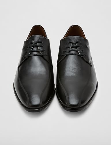 Image of Louis Philippe Men Premium Leather Breathable Lining Material Anti Slip with Heel TPR Sole Formal Derby Shoes