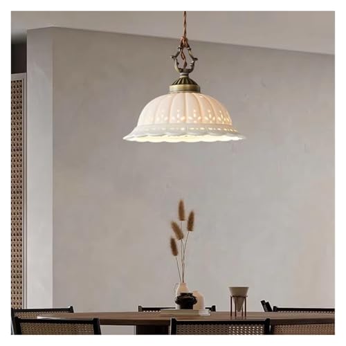 Suspension céramique blanche luminaire haut de gamme finition cuivre