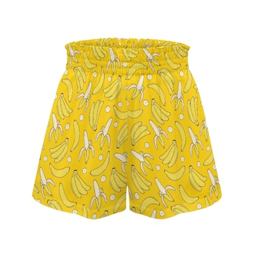 Yellow Banana Athletic Shorts for Women High Waist Running Workout Shorts Gym Summer Shorts with Pockets