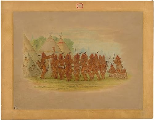 Los esclavos bailan cuadro en lienzo de George Catlin decorativo para oficina 60x90cm