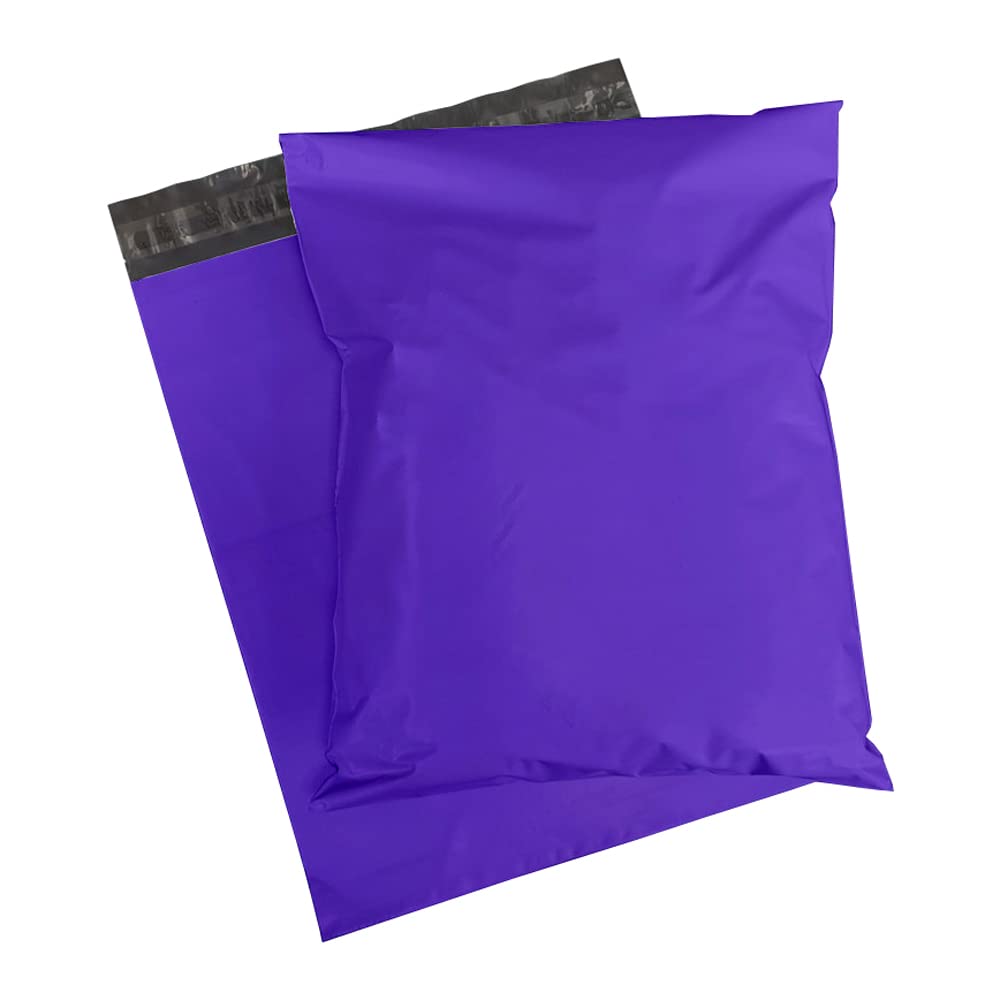 Tezraftaar® 100 x Mailing Bags 7" x 10" Seal and Peel Stripe Purple Poly Postal Parcel Shipping Mailers for Packaging Postage Shoes Cloths