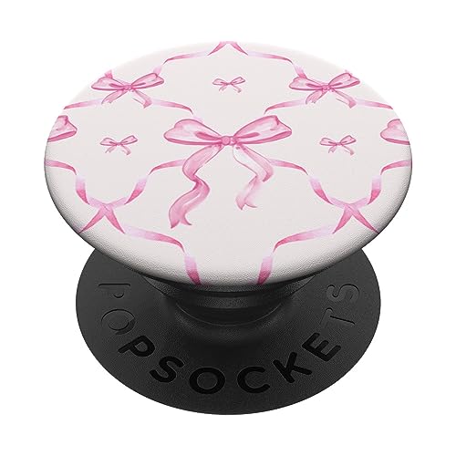 Aesthetic Pink Ribbons and Bows in Watercolor PopSockets Adhesive PopGrip