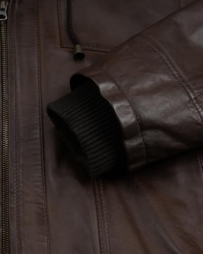 Image of Blingsoul Leather Jacket Men With Detachable Hooded - Real lambskin Leather Jackets For Mens