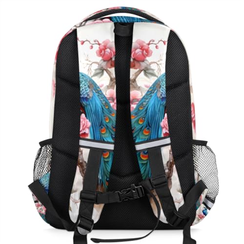 Peacock Rose Backpack for Boys Girls Kids Schoolbag Children School Bookbag,Women Men Casual Daypack Students College Bookbags Peacock Travel Bags3