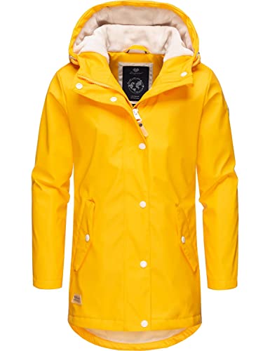 Ragwear Kinder Mädchen Wintermantel Regenjacke wasserdicht gefüttert mit Kapuze Marjanka Yellow Gr. 152