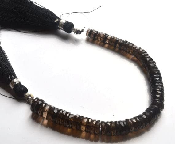 Perles en quartz fumé naturel LKBEADS de 5-7.5mm pour la création de bijoux en pierres fines