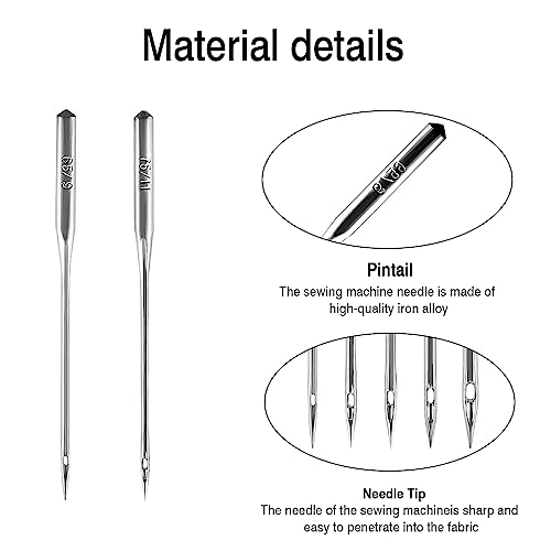 50pcs Sewing Machine Needles Household 65/9 75/11 90/14 100/16 110/18 Universal Each Model 10pcs with a Needle Threader Suitable for Domestic Heavy Duty Sewing Machine and Wide Range of Fabrics - Image 3