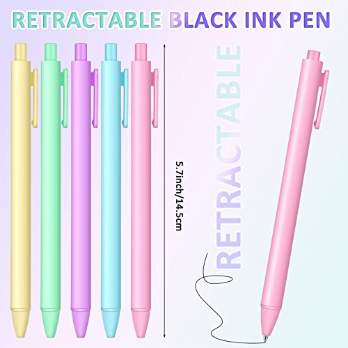 100 bolígrafos retráctiles de tinta gel negra 0.5 mm miniatura 2
