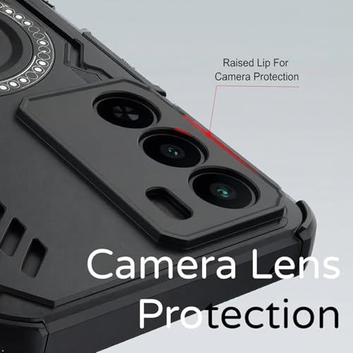 Image of ShieldTech Back Cover Case for Realme P4x 5G | 360 Protection Mobile Phone Case Mag-Safe | Camera Protection | Back Cover for Realme P4 x 5G / Realme P4x 5+G - Black TPU+PC