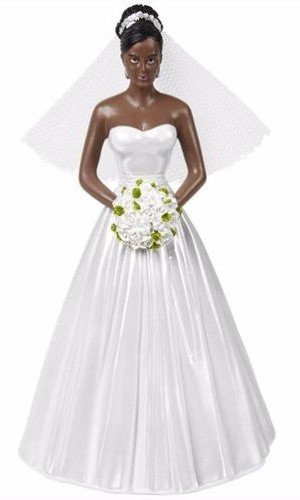 Case of 48 Wilton Cake Topper - Black Bride with Tiara