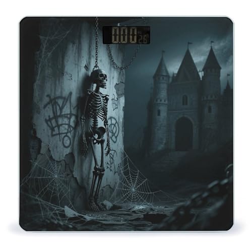 Báscula de baño digital Horror Skull con vidrio templado