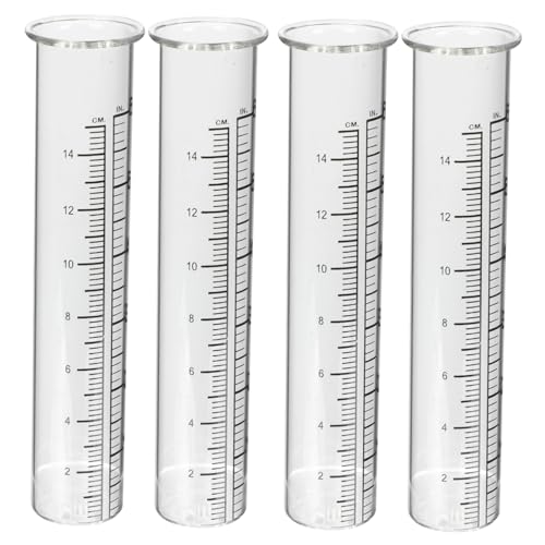 SUPVOX Outdoor Rain Gauge Set 4pcs Glass Tube Rain Gauges Accurate Rainfall Meter for Home Agriculture