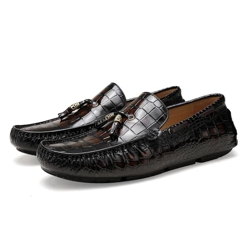 Men's Tassel Loafers, Classic Slip-On Dress Shoes for Mens Leather Driving Moccasin Business Wedding Slip On Loafer Shoes - Main Image