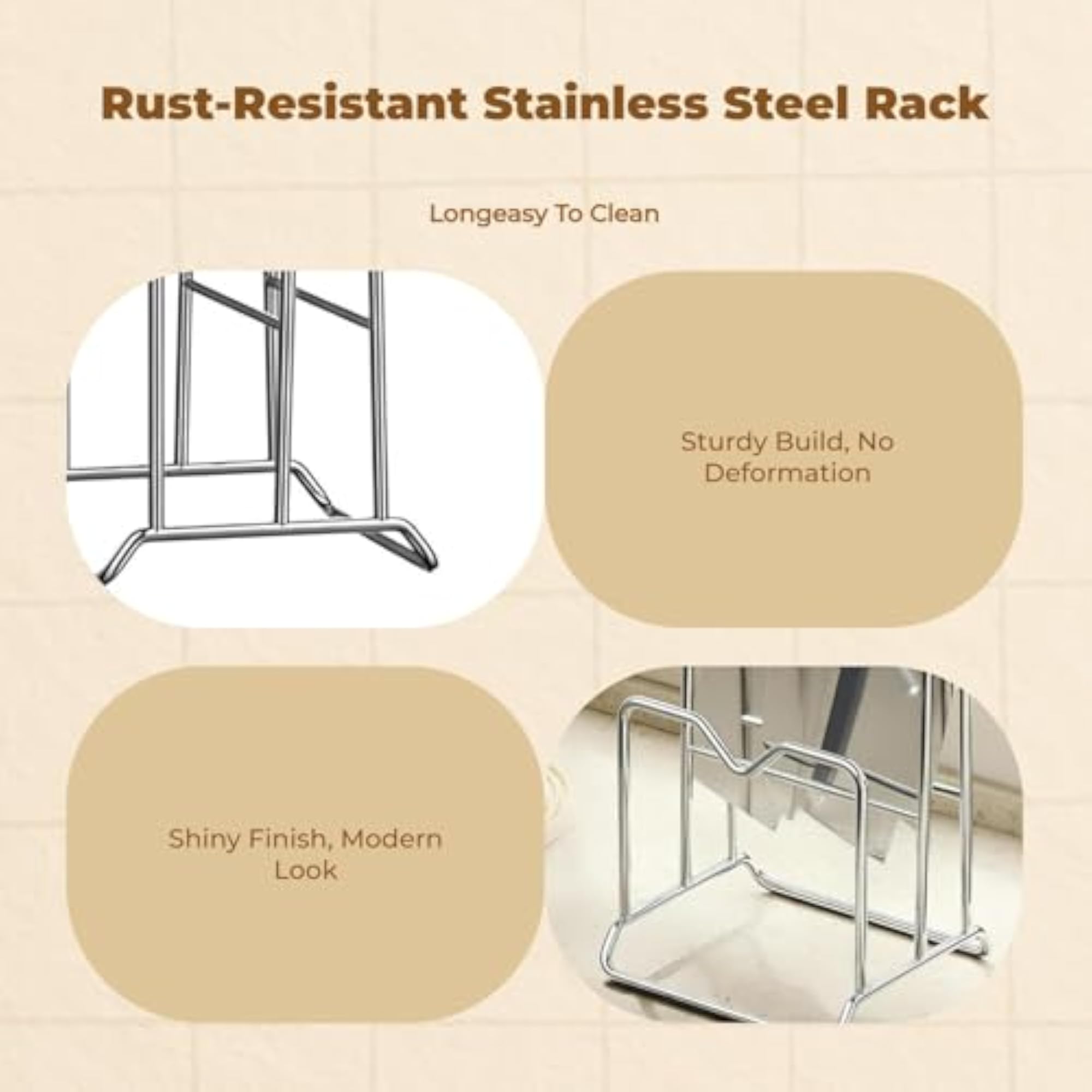 Stainless Steel Cutting Board Rack, Kitchen Organizer