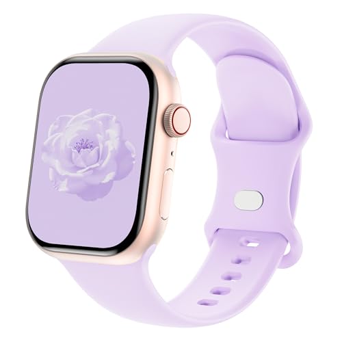 Sycamond Silicone Band Compatible with Apple Watch 41mm 40mm 42mm 38mmm Replacement Sport Strap Wristband for iWatch Series 11 10 9 8 7 6 5 4 SE Ultra 3 2 1 Women Men S/M Lavender