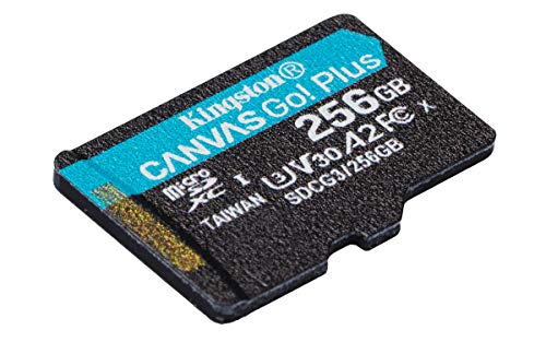 Image of Kingston 256GB microSDXC Canvas Go Plus 170MB /s Read UHS-I, C10, U3, V30, A2 /A1 Memory Card + Adapter (SDCG3 /256GB)