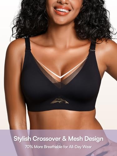 Image of Jelly Bras for Women No Underwire, Full Coverage Seamless Comfortable Bralette with Support and Lift, Wireless Padded Bra