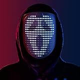 Led Mask with Sound Effect, Transforming Light Up Music Mask with Gesture Sensing for Cosplay Party Masquerade Halloween