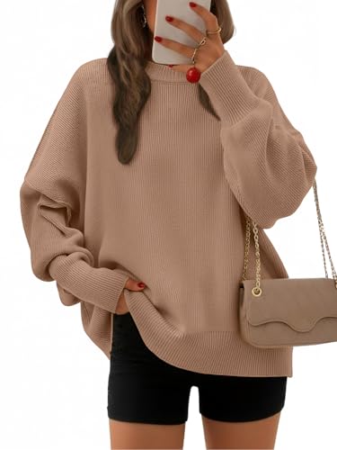 Image of EFAN Womens Oversized Sweaters Batwing Sleeve 2026 Fall Fashion Outfits | Trendy Chunky Knit Pullover, Slouchy Fit Clothes, Cozy Layering Essentials, Cute Winter Clothing, Comfy Casual Daily Wear