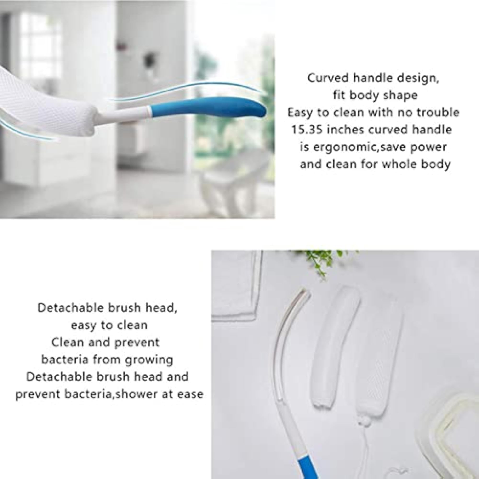 Back Bath Brush Lotion Applicator with Long Handle, 15.35 Inch