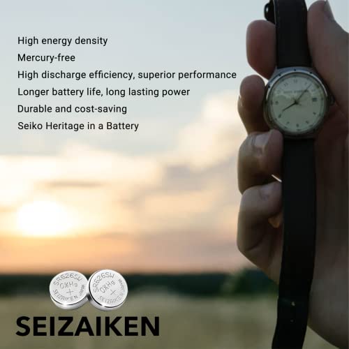Image of Seizaiken 373 SR916SW 1.55V 0% Hg Silver Oxide Watch Battery (2 Batteries) Made in Japan by Seiko