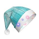 Matériau de haute qualité : le chapeau LED est fabriqué en tissu peluche de haute qualité, doux, confortable, chaud et extensible. Il sert non seulement de décoration de vacances, mais vous garde également au chaud en hiver.