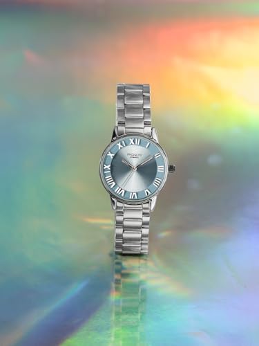 Image of Sonata Poze 6 Chrome Calling Quartz Purple Round Dial Women's Watch | Stainless Steel Strap Material | Watches for Women Analog - SP80128SM02