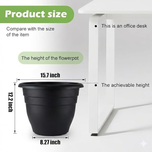 Image of 6 Pack 16 Inch Large Plant Pots, Plastic Planters for Outdoor Plants